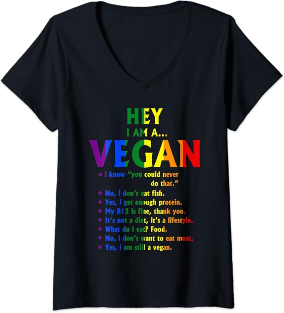 Womens Vegan Gay LGBTQ Gift VNeck TShirt Amazon.co.uk Clothing